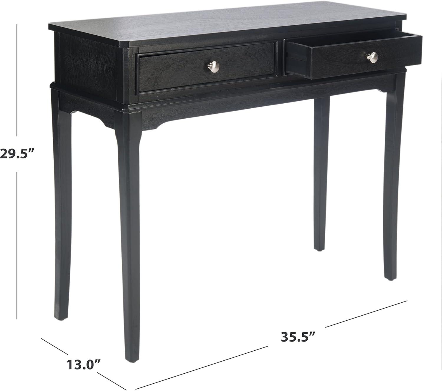 image:imageSafavieh Home Collection Opal Distressed White 2Drawer Console TableBlack
