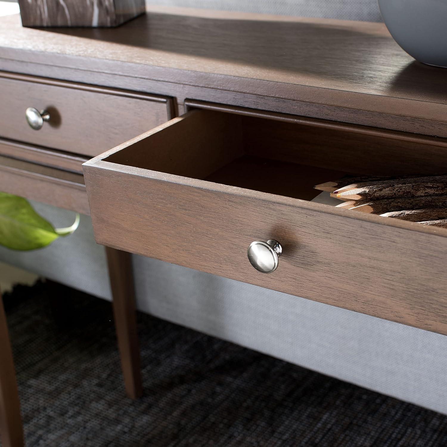 image:imageSafavieh Home Collection Opal Distressed White 2Drawer Console TableBrown