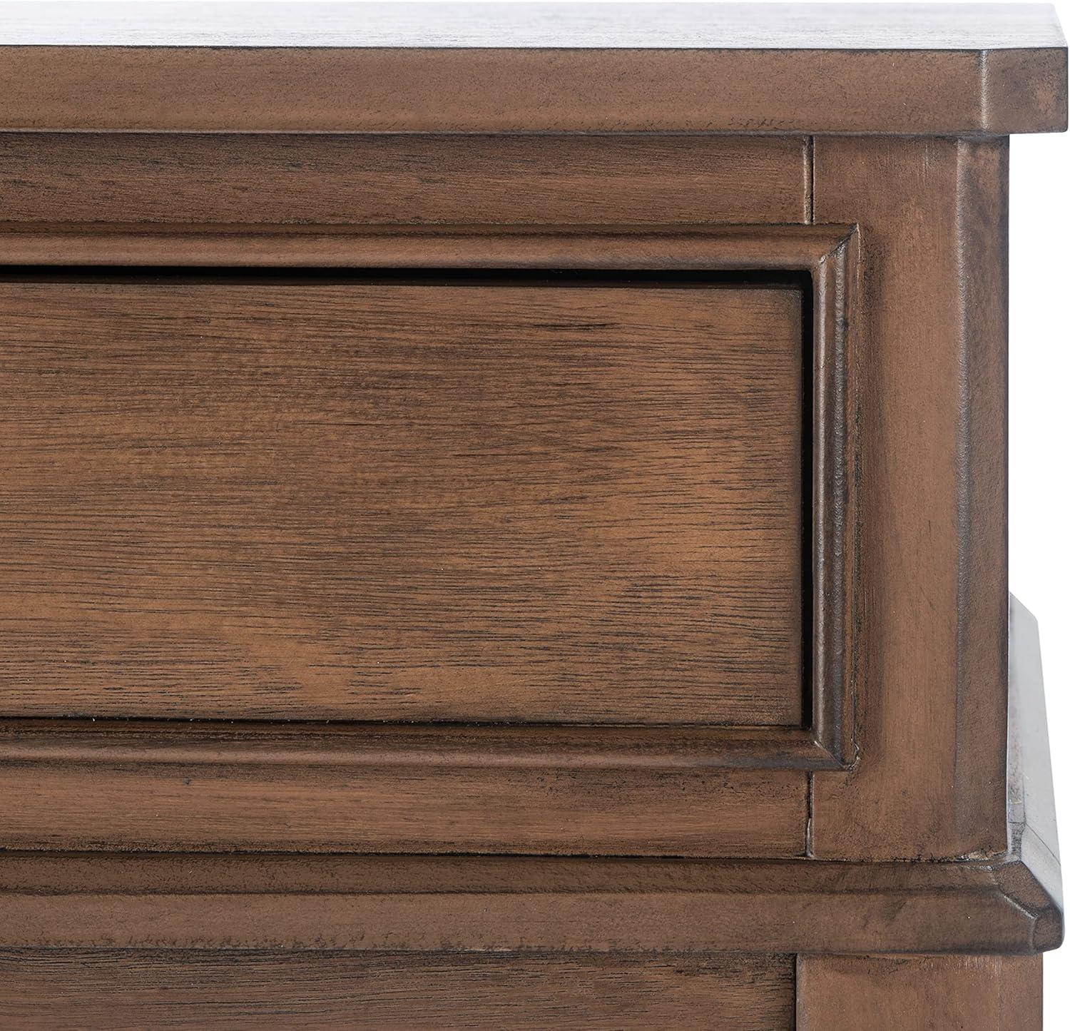 image:imageSafavieh Home Collection Opal Distressed White 2Drawer Console TableBrown