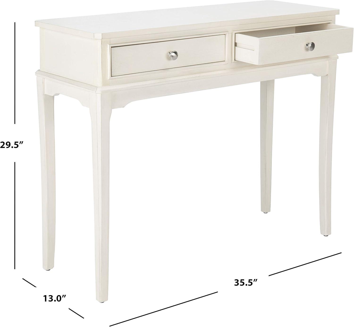 image:imageSafavieh Home Collection Opal Distressed White 2Drawer Console TableDistressed White