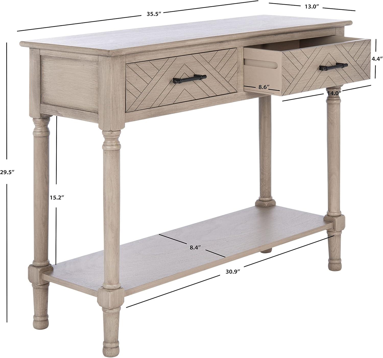 image:imageSafavieh Home Collection Peyton Brown 2Drawer Console Table CNS5704CGreige