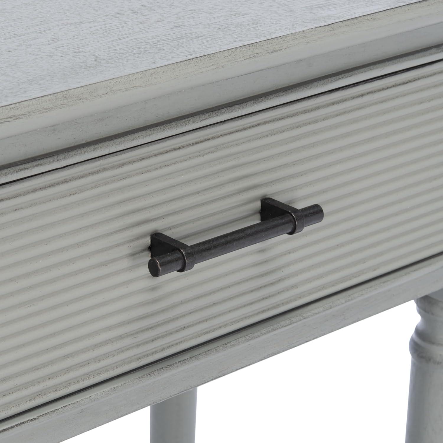 image:imageSafavieh Home Collection Ryder Distressed Grey 2Drawer Bottom Shelf Console TableDistressed Grey