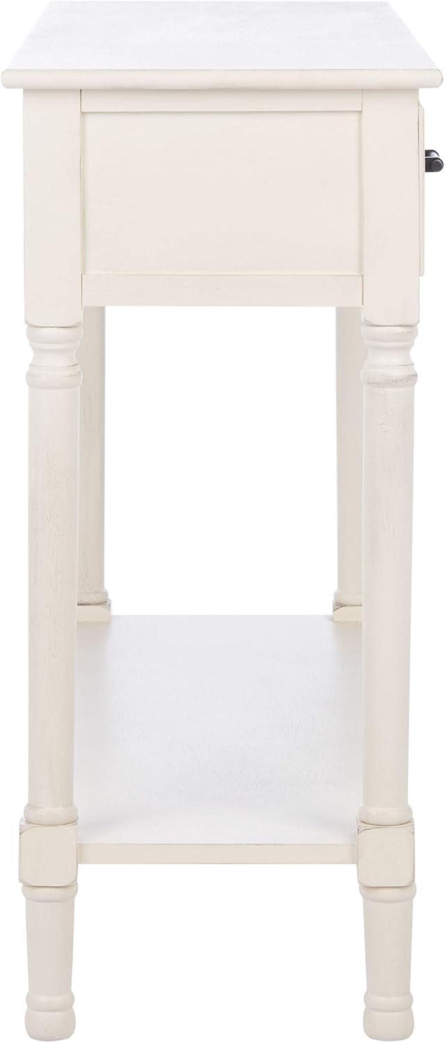 image:imageSafavieh Home Collection Ryder Distressed Grey 2Drawer Bottom Shelf Console TableDistressed White