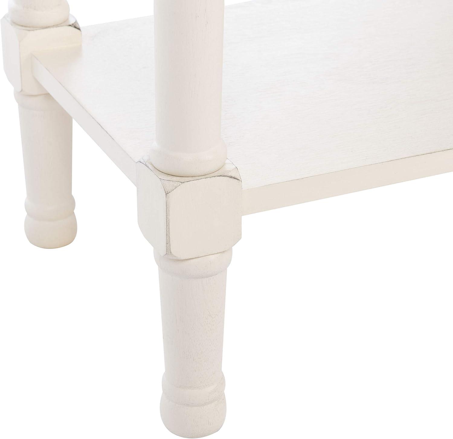 image:imageSafavieh Home Collection Ryder Distressed Grey 2Drawer Bottom Shelf Console TableDistressed White