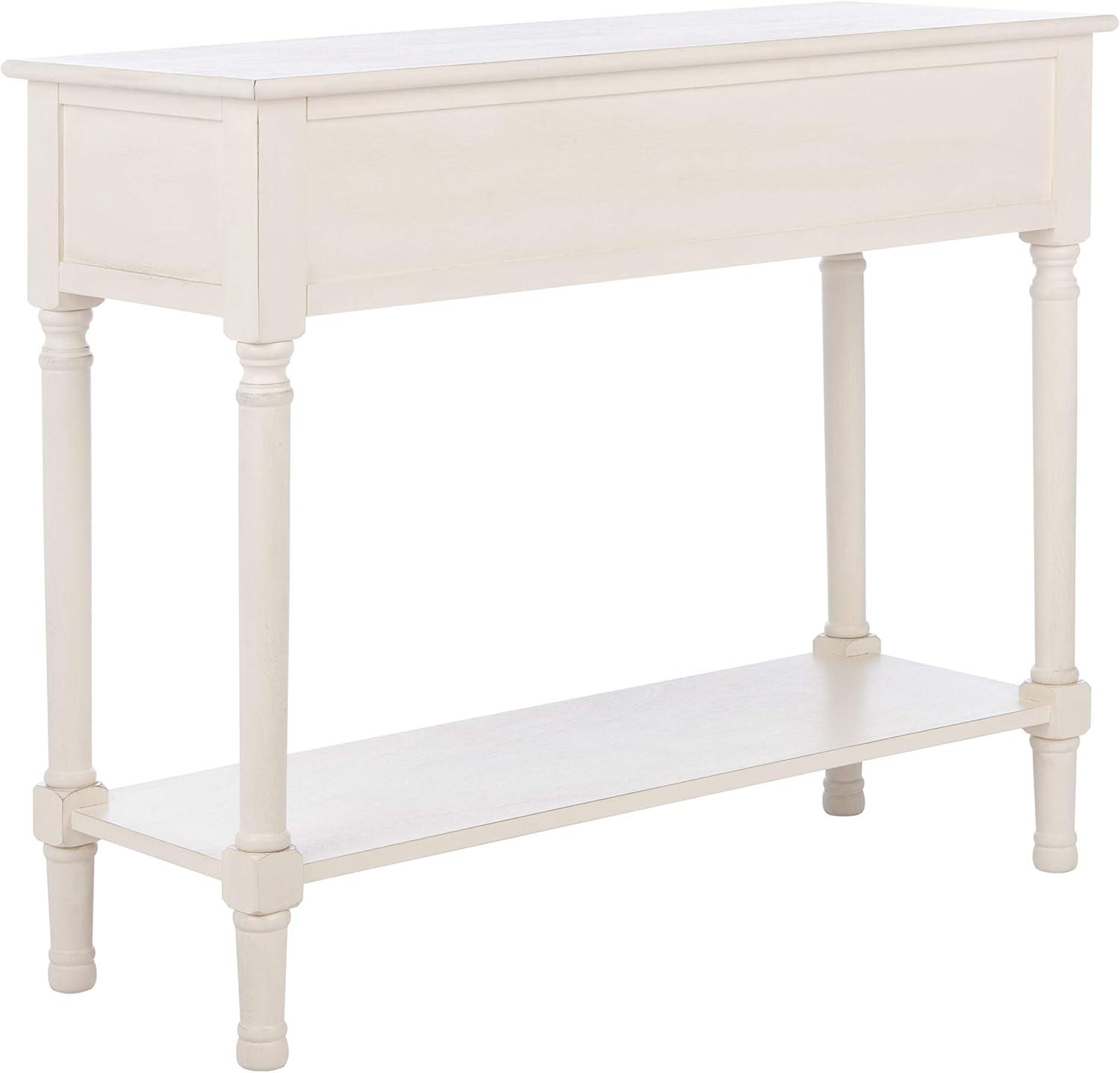 image:imageSafavieh Home Collection Ryder Distressed Grey 2Drawer Bottom Shelf Console TableDistressed White