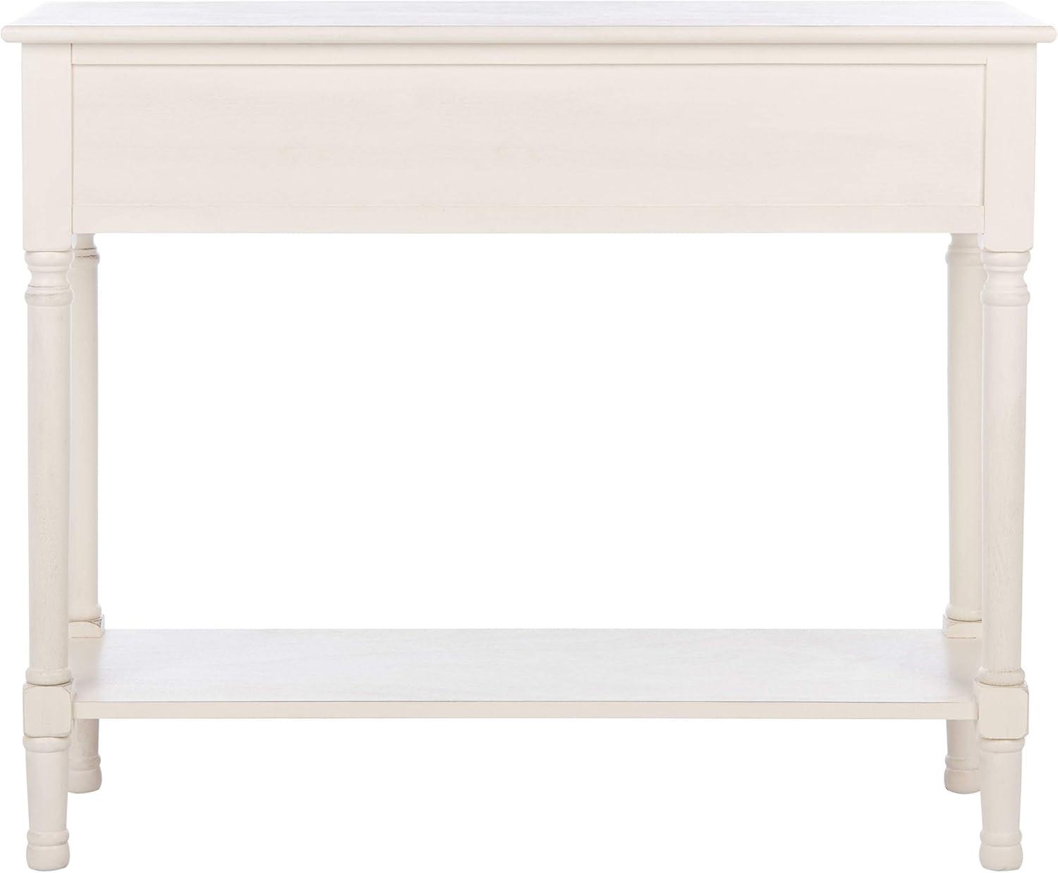 image:imageSafavieh Home Collection Ryder Distressed Grey 2Drawer Bottom Shelf Console TableDistressed White