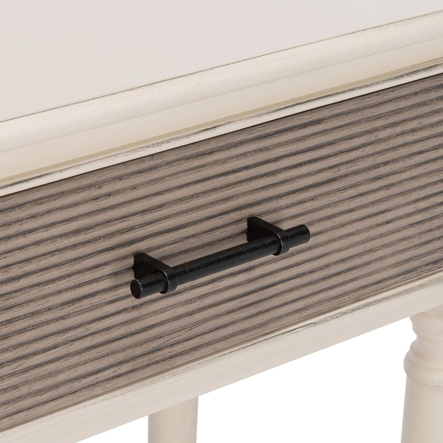 image:imageSafavieh Home Collection Ryder Distressed Grey 2Drawer Bottom Shelf Console TableDistressed White Greige