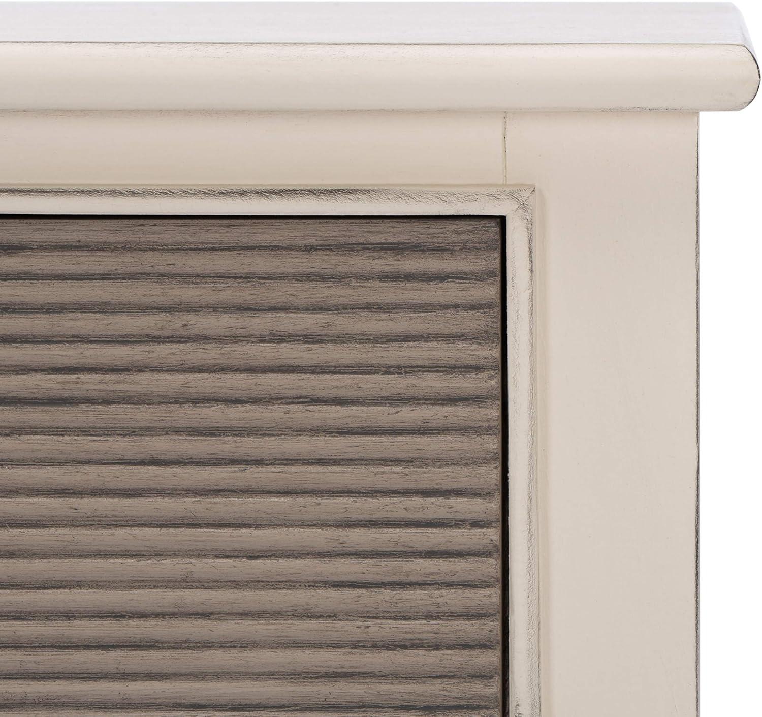 image:imageSafavieh Home Collection Ryder Distressed Grey 2Drawer Bottom Shelf Console TableDistressed White Greige
