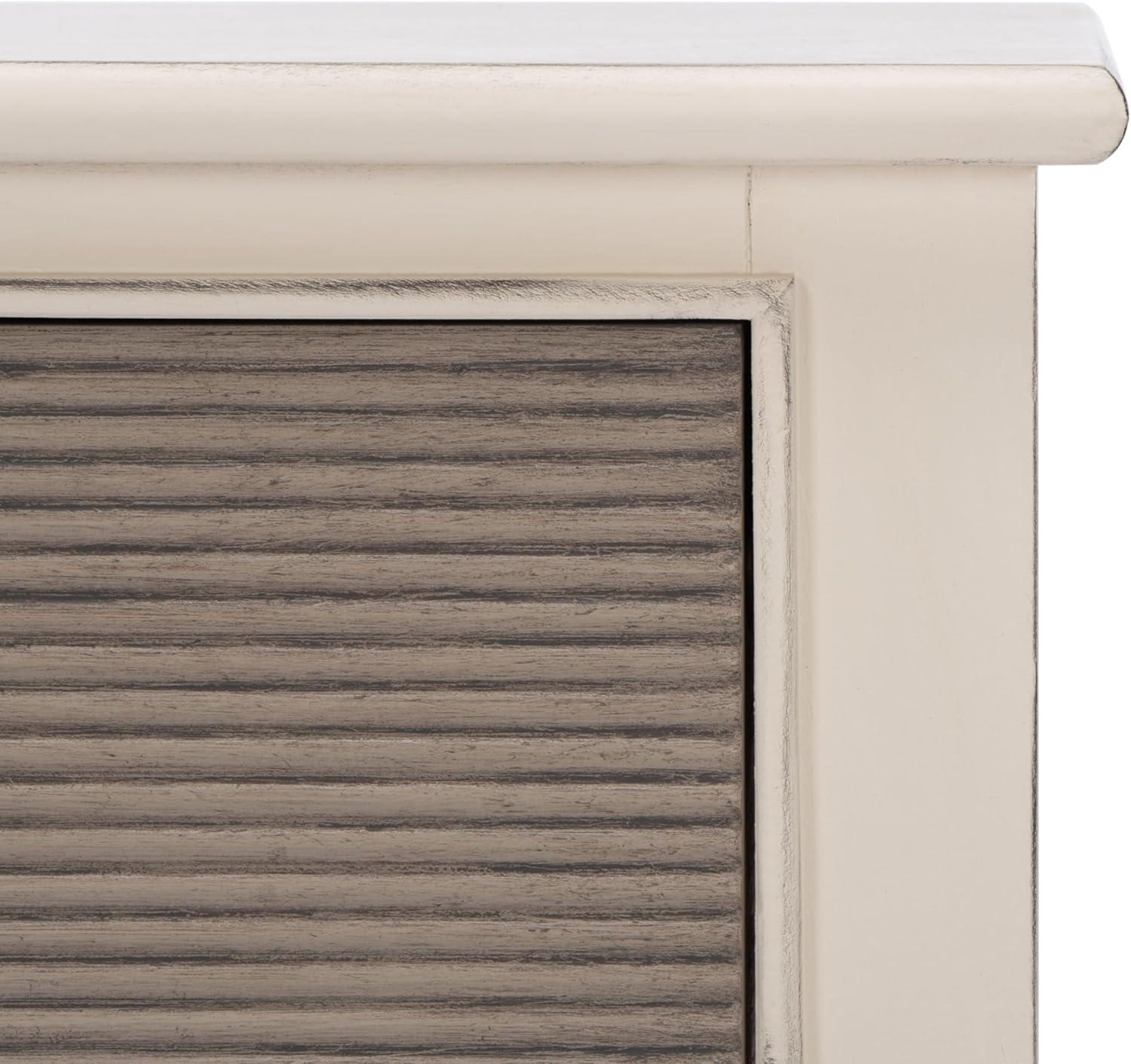 image:imageSafavieh Home Collection Ryder Distressed Grey 2Drawer Bottom Shelf Console TableDistressed White Greige