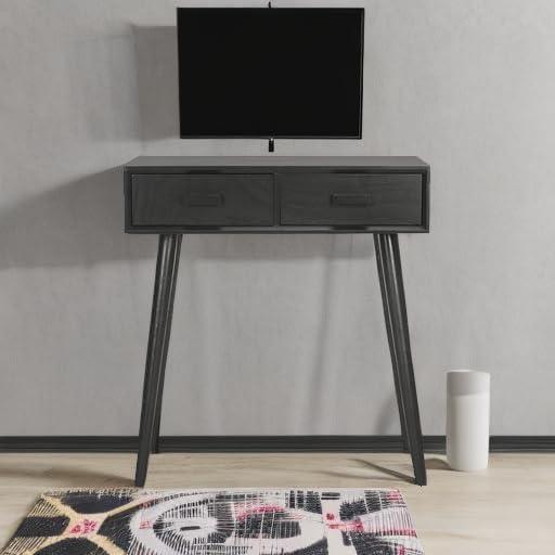 image:imageSafavieh Home Dean MidCentury Modern Slate Grey 2drawer ConsoleBlack