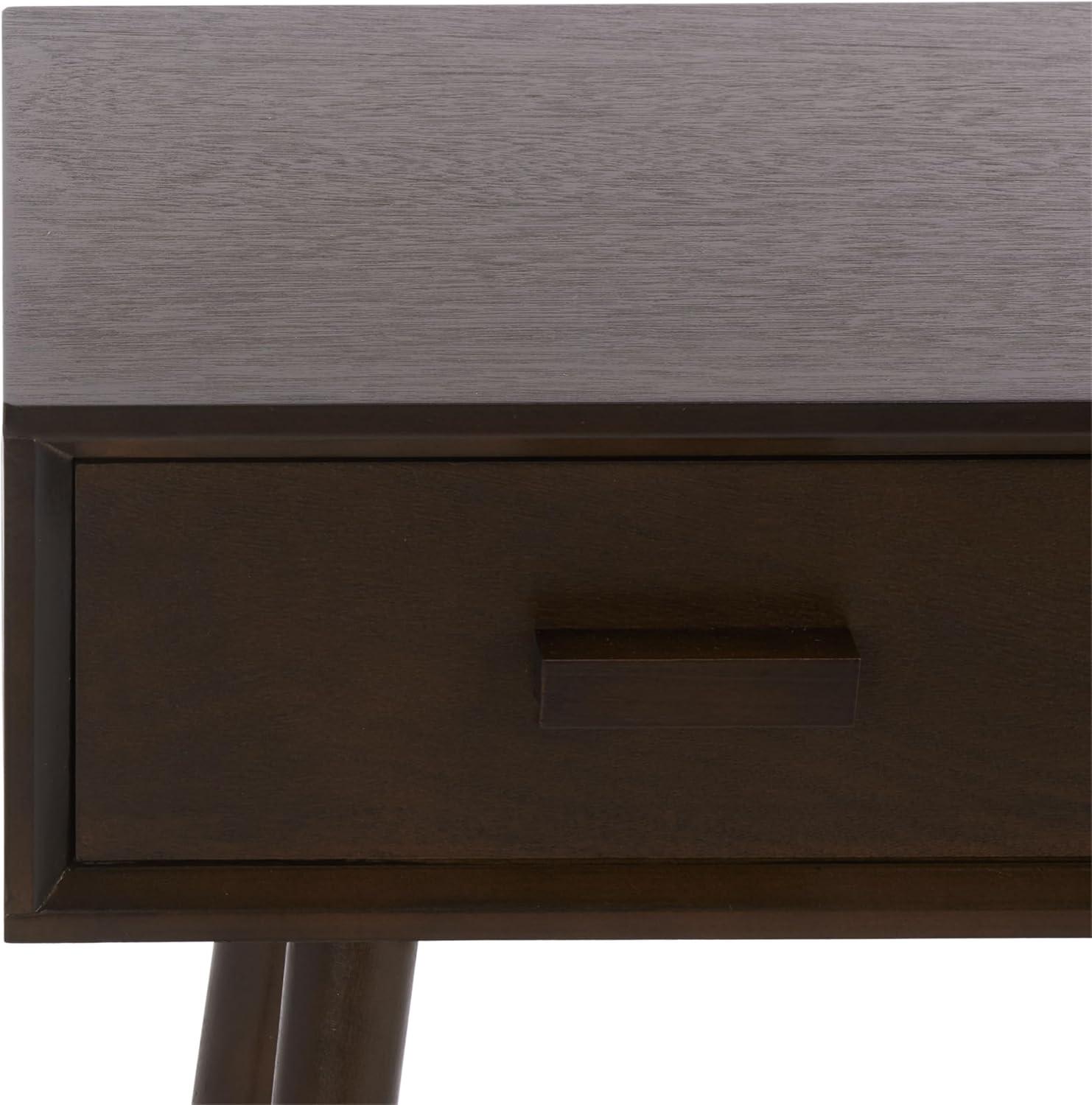 image:imageSafavieh Home Dean MidCentury Modern Slate Grey 2drawer ConsoleDark Chocolate