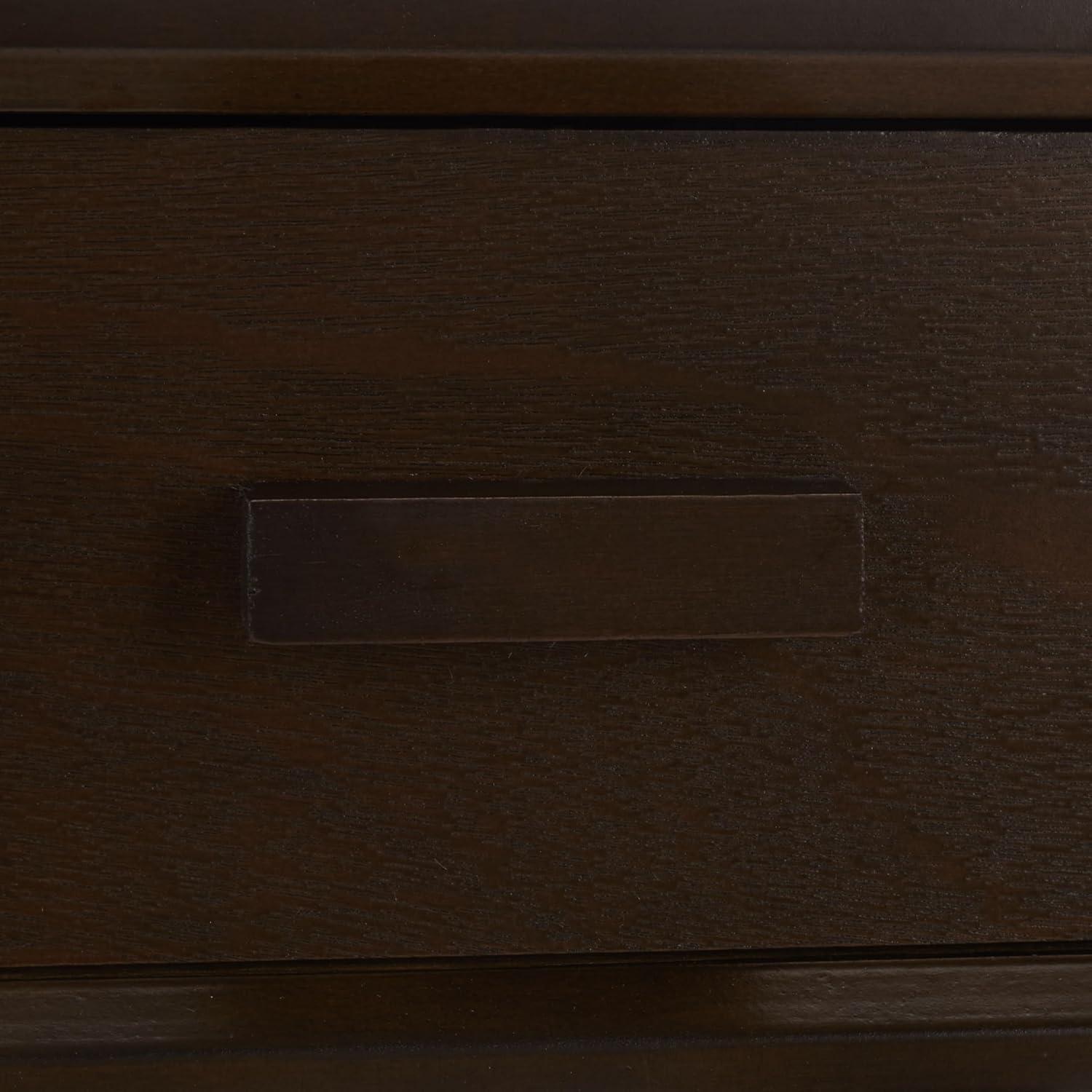 image:imageSafavieh Home Dean MidCentury Modern Slate Grey 2drawer ConsoleDark Chocolate