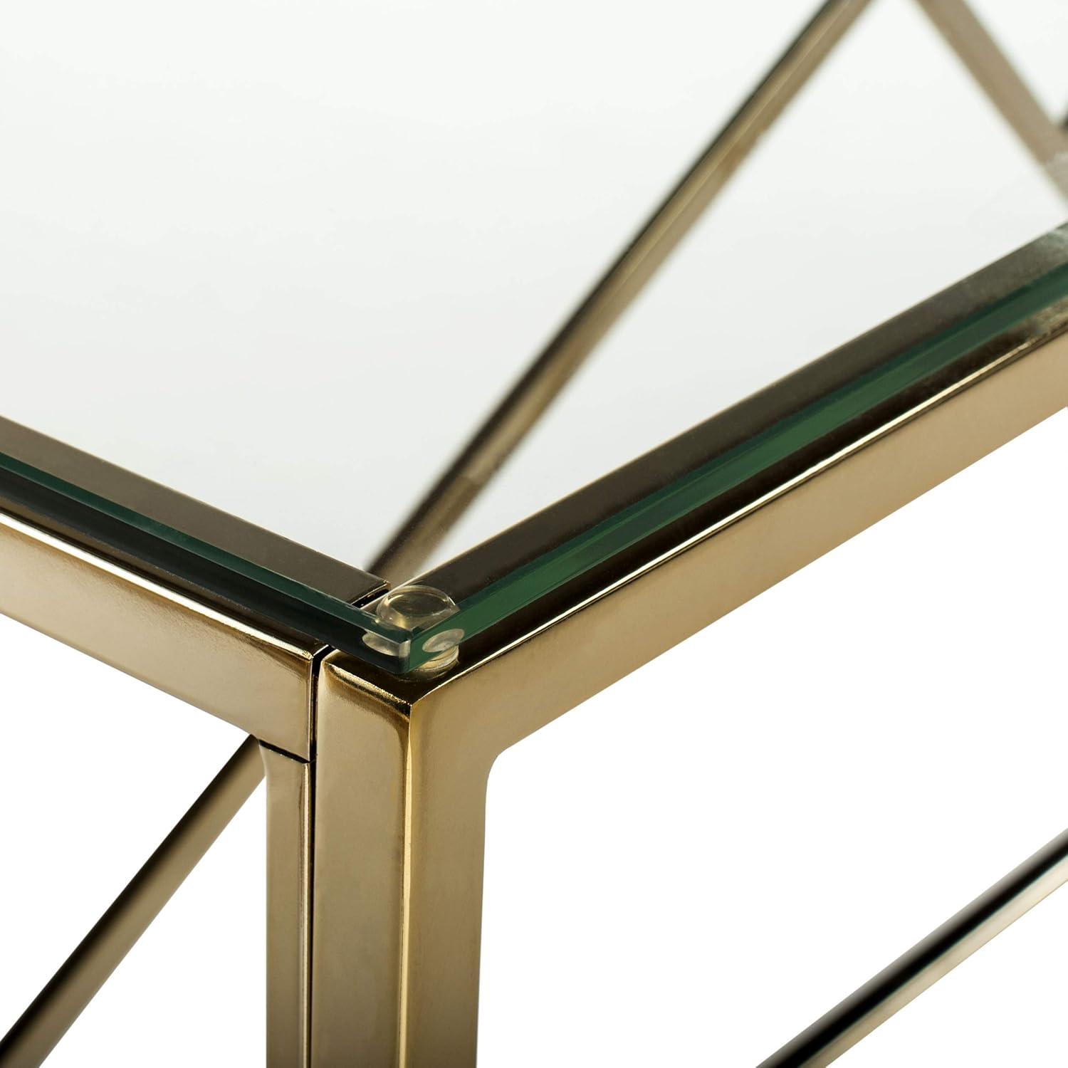 image:imageSafavieh Home Namiko Glam Tempered Glass and Brass Console Table