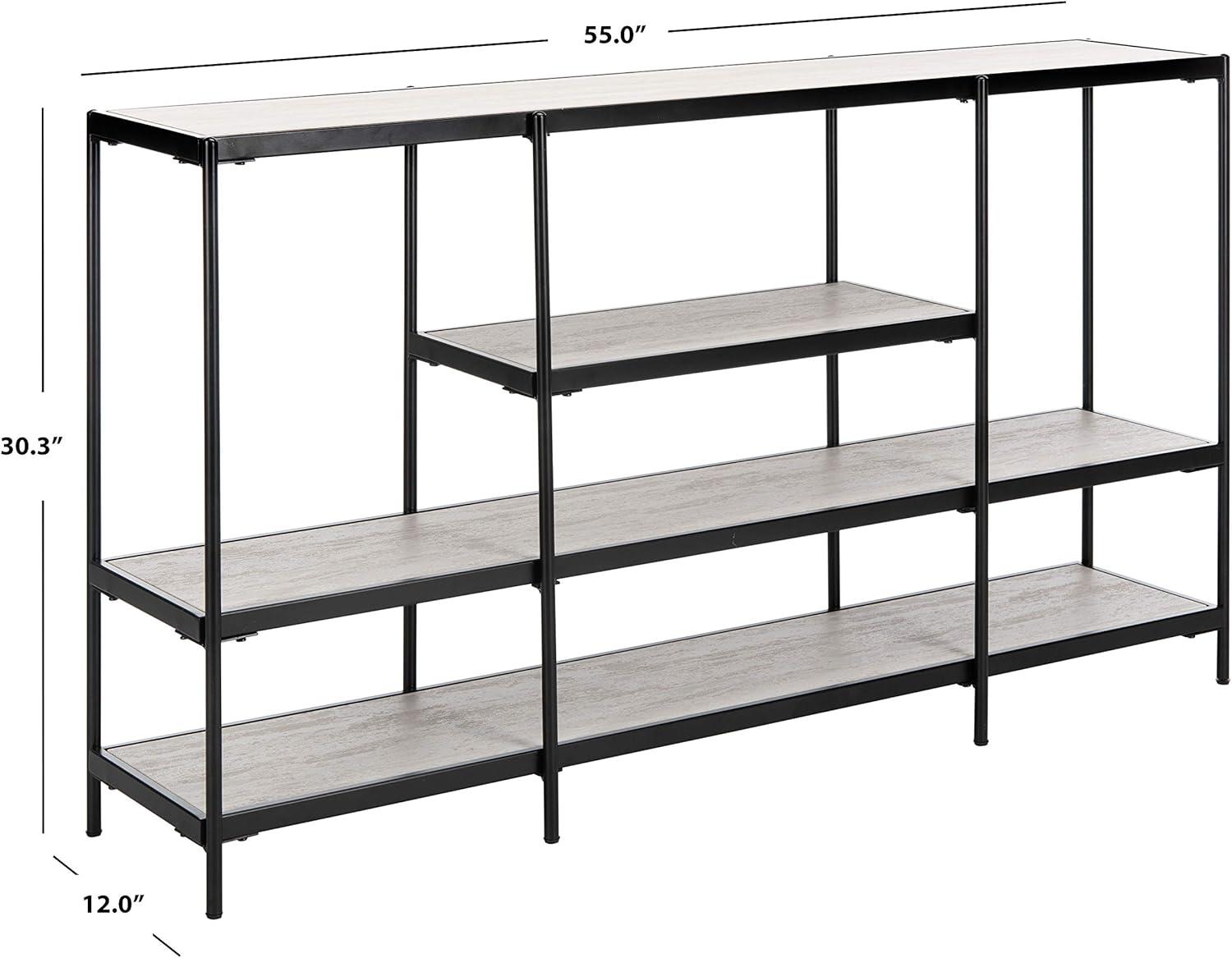 image:imageSafavieh Home Petra Beige and Matte Black 3tier Console Table