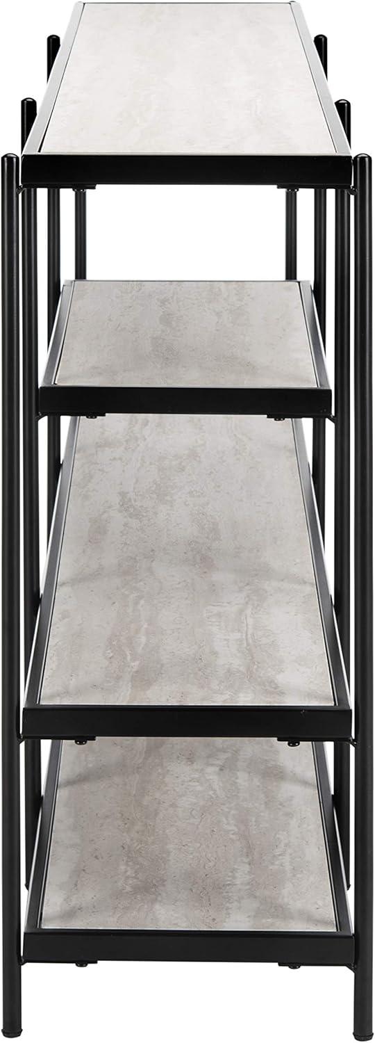 image:imageSafavieh Home Petra Beige and Matte Black 3tier Console Table