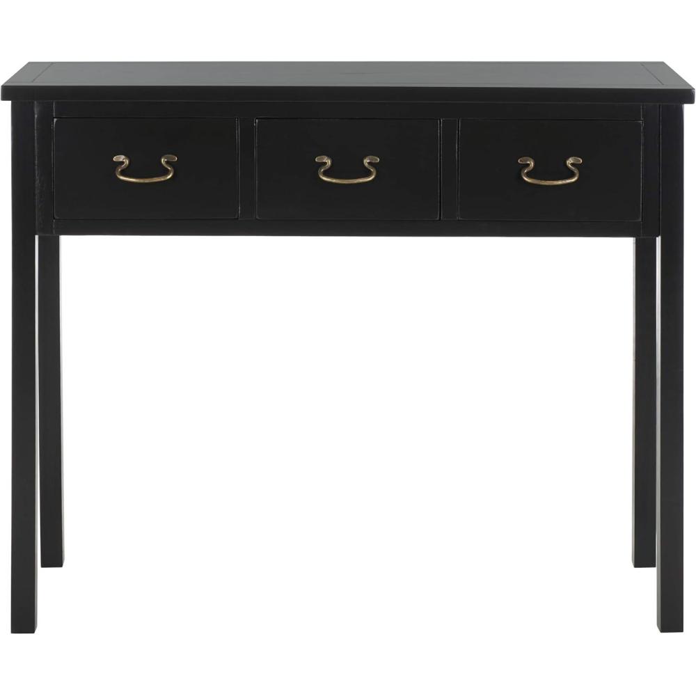 image:imageSAFAVIEH Home Collection Cindy White Console Table with Three Drawers French Farmhouse Storage Console Tapered Leg Design AMH6568CBlack