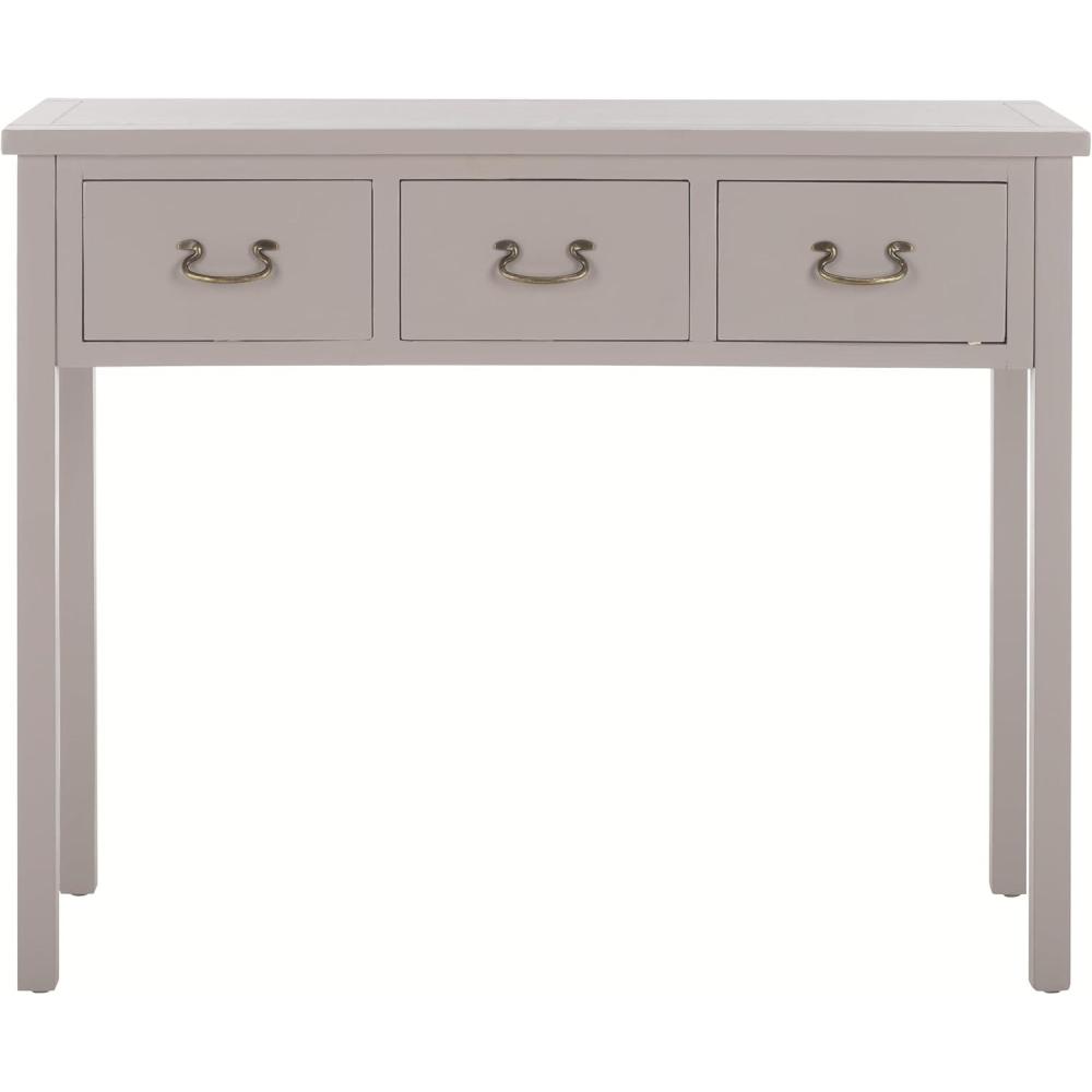 image:imageSAFAVIEH Home Collection Cindy White Console Table with Three Drawers French Farmhouse Storage Console Tapered Leg Design AMH6568CGrey
