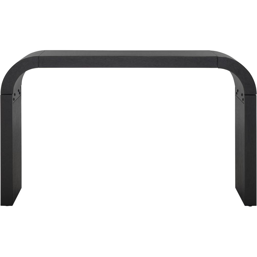 image:imageSAFAVIEH Home Collection Liasonya Modern Natural Brown Waterfall Curved Console TableBlack