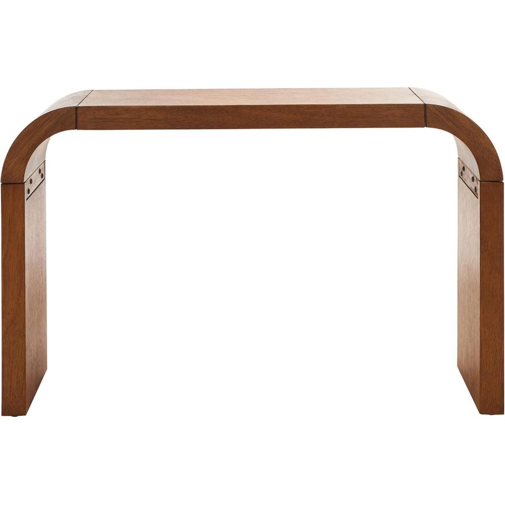 image:imageSAFAVIEH Home Collection Liasonya Modern Natural Brown Waterfall Curved Console TableNatural