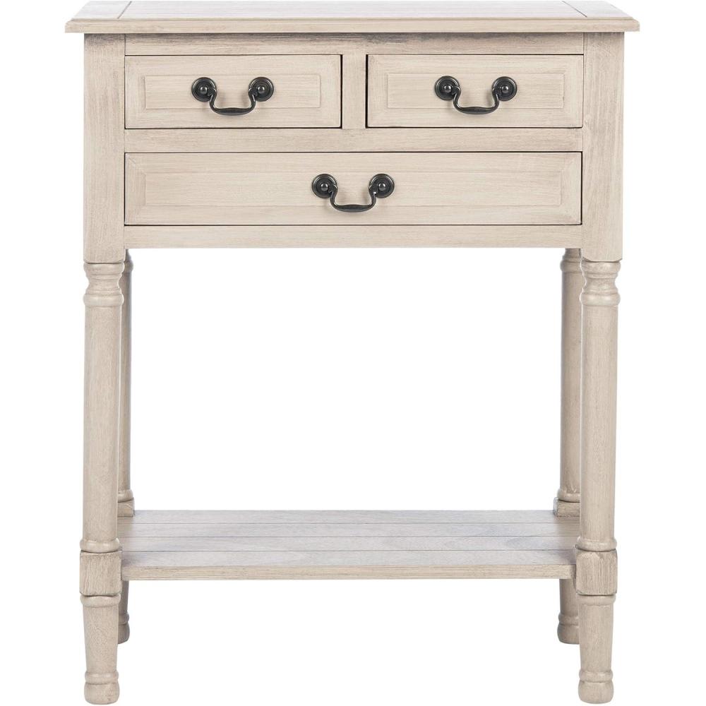 image:imageSAFAVIEH Home Collection  Primrose Greige Console Table with Three Drawers amp Shelf Classic Contemporary Storage Console Compact Entryway Design CNS5707DGreige