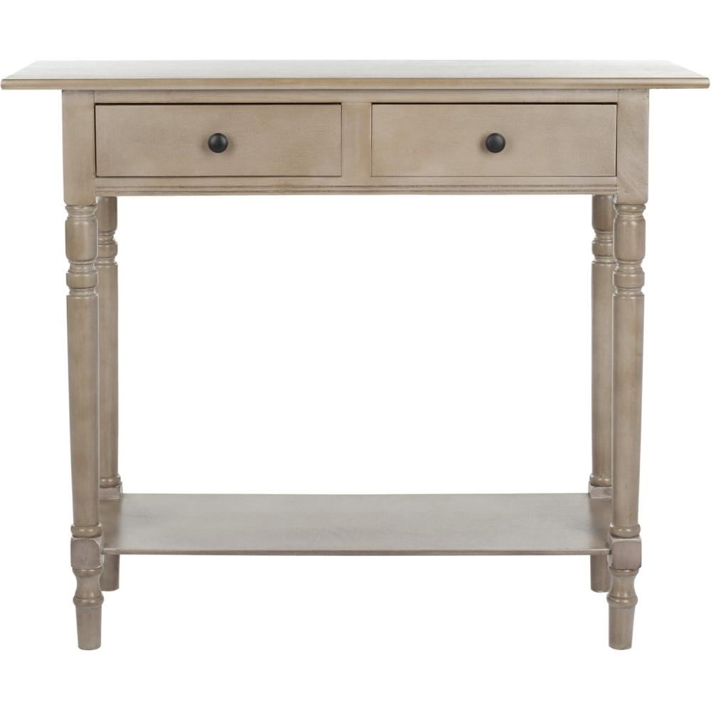 image:imageSAFAVIEH Home Collection Rosemary Vintage Grey Console Table with Drawers amp Shelf Classic Contemporary Storage Console Turned Leg Design AMH5705AVintage Grey