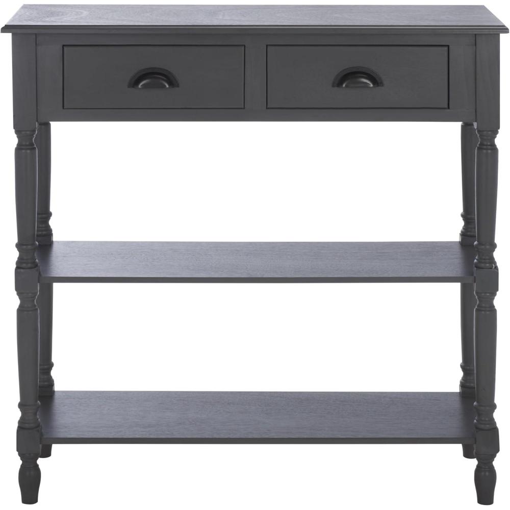 image:imageSAFAVIEH Home Collection Vintage White Console Table with Drawers amp Shelves Coastal Cottage Storage Console Spindle Leg Design AMH5732BGrey