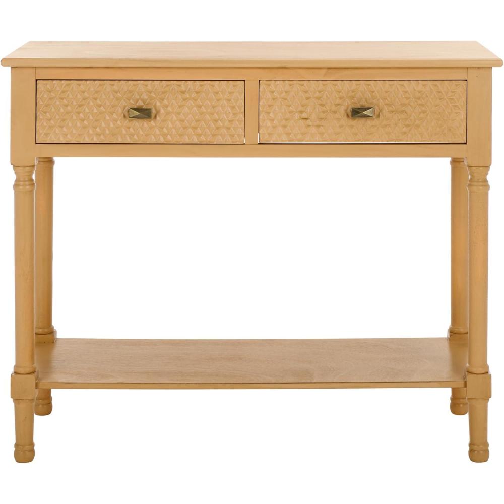 image:imageSAFAVIEH Home Collection Halton Camel Brown 2Drawer Console Table for Living Room Foyer Bedroom Hallway Entryway OfficeCamel