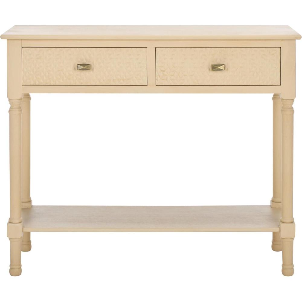 image:imageSAFAVIEH Home Collection Halton Camel Brown 2Drawer Console Table for Living Room Foyer Bedroom Hallway Entryway OfficeNatural