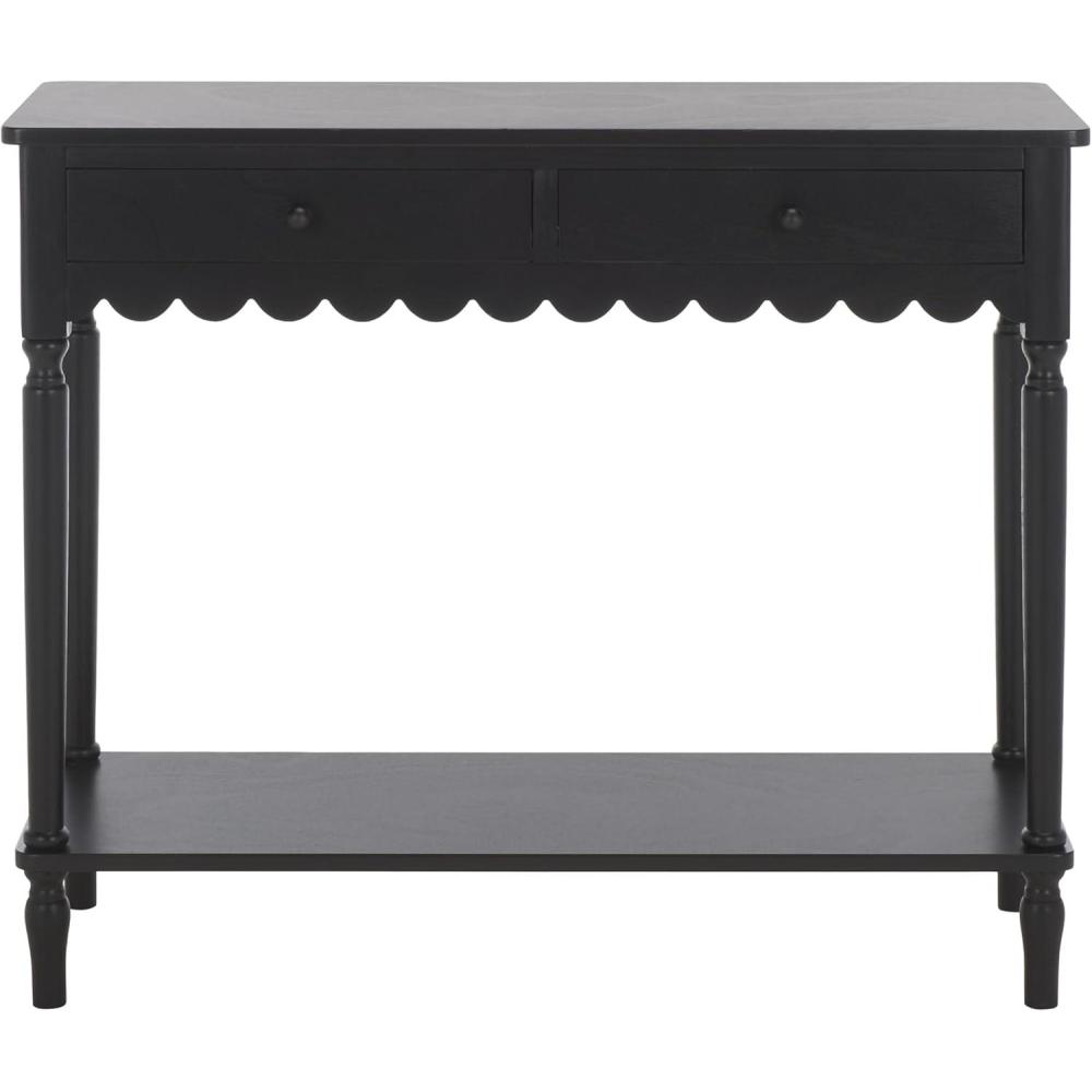 image:imageSAFAVIEH Home Collection Haven Desert Brown 2Drawer Small Console Table for Entryway Living Room FoyerMatt Black