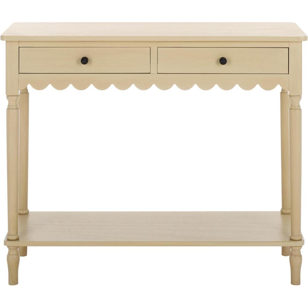 image:imageSAFAVIEH Home Collection Haven Desert Brown 2Drawer Small Console Table for Entryway Living Room FoyerNatural