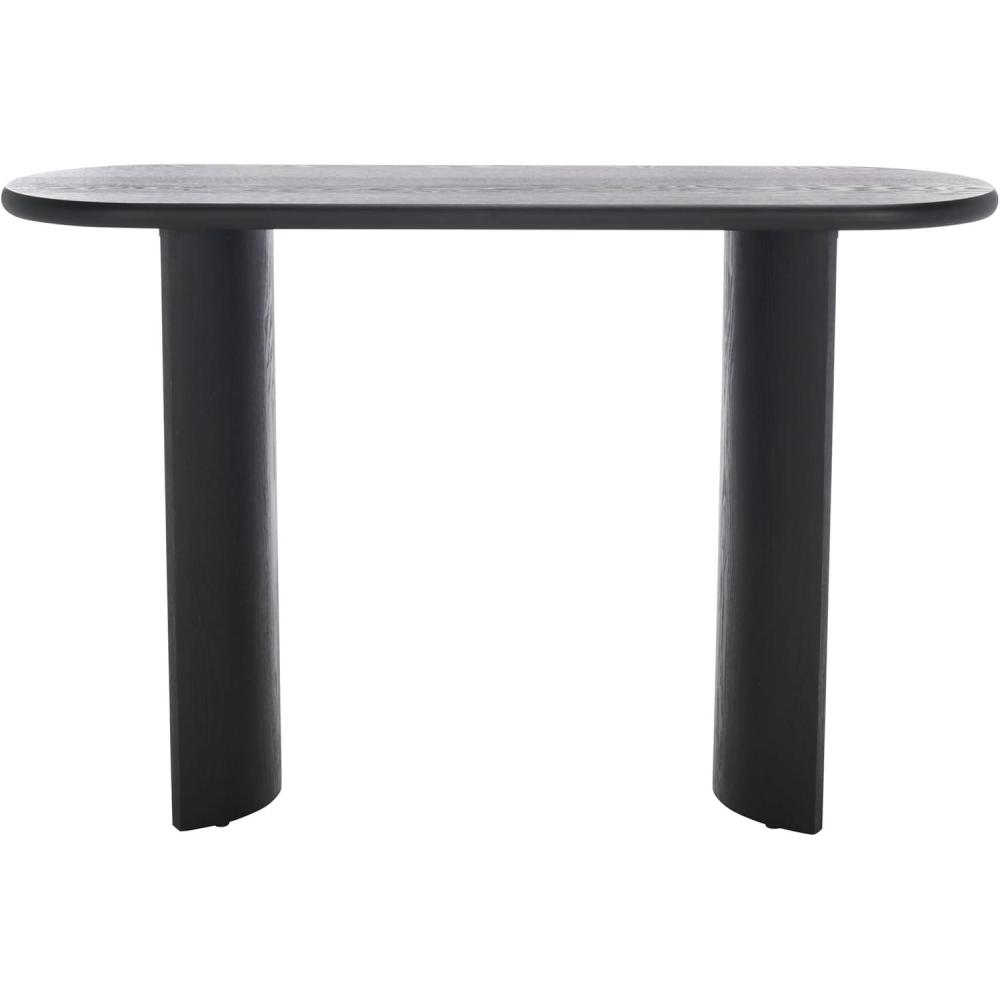 image:imageSAFAVIEH Home Collection Koka Walnut Brown Oval Top Console Table Fully AssembledBlack