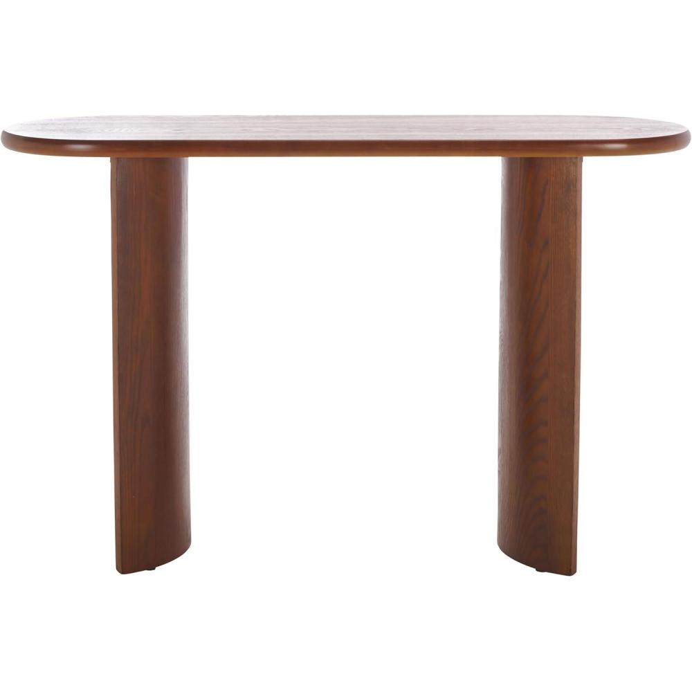 image:imageSAFAVIEH Home Collection Koka Walnut Brown Oval Top Console Table Fully AssembledWalnut