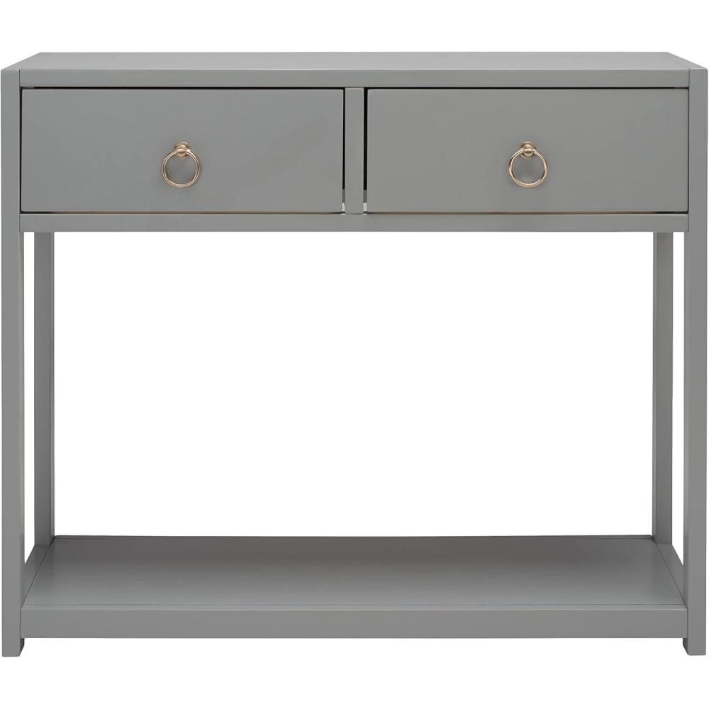 image:imageSAFAVIEH Home Collection Sadie Contemporary Turquoise Green 2Drawer Console Table Fully AssembledGrey