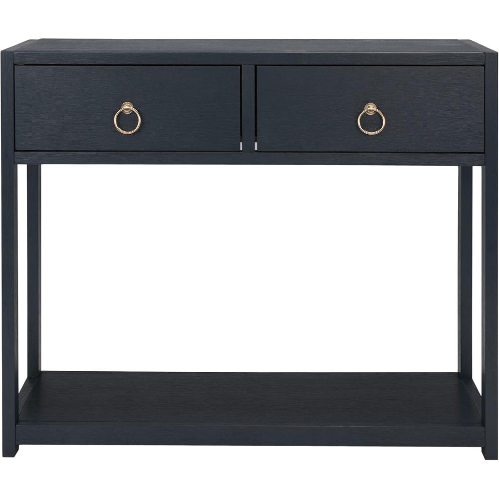 image:imageSAFAVIEH Home Collection Sadie Contemporary Turquoise Green 2Drawer Console Table Fully AssembledNavy