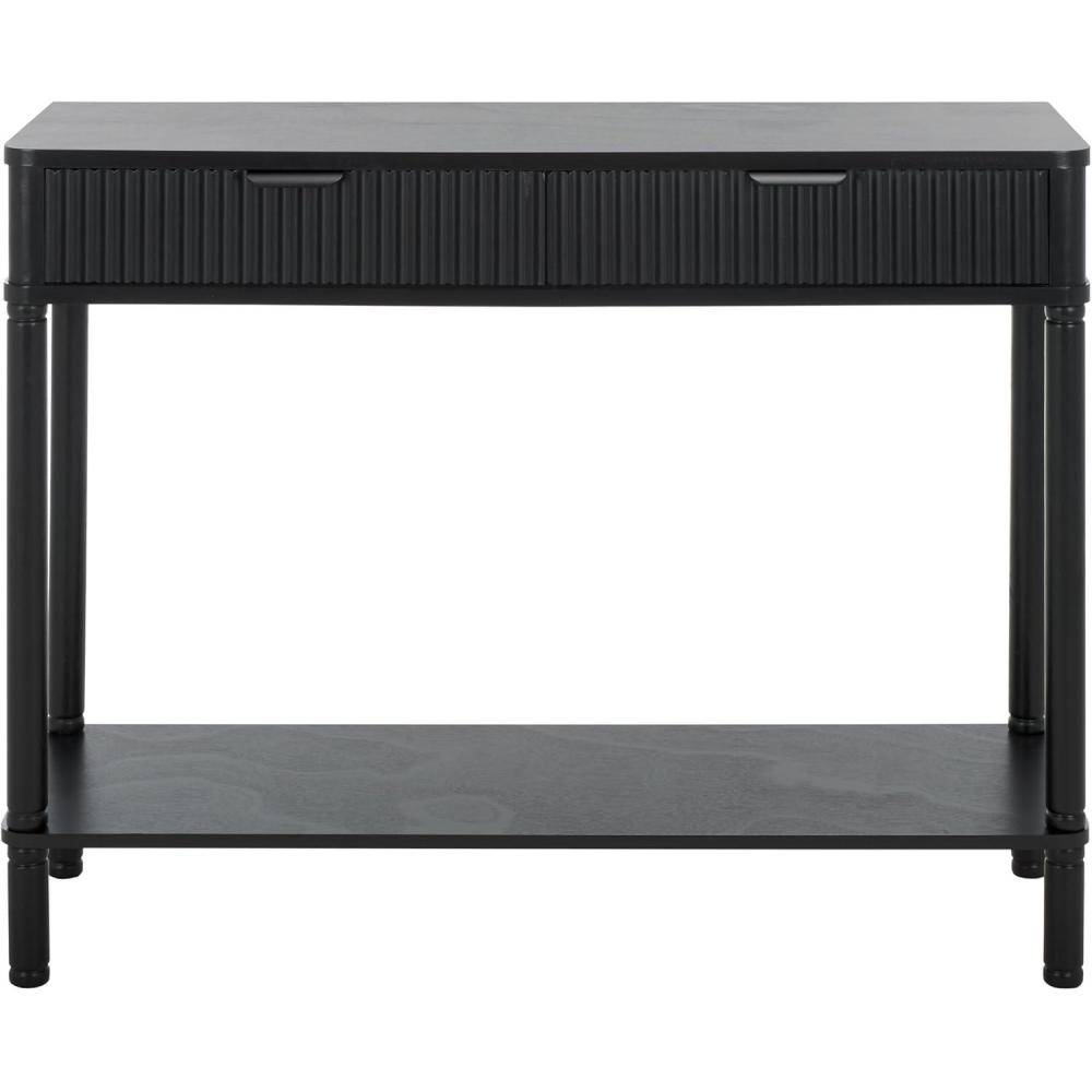 image:imageSAFAVIEH Home Collection Thurston Desert Brown 2Drawer Console Table for Entryway Living Room FoyerMatt Black