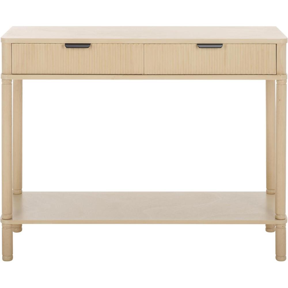 image:imageSAFAVIEH Home Collection Thurston Desert Brown 2Drawer Console Table for Entryway Living Room FoyerNatural