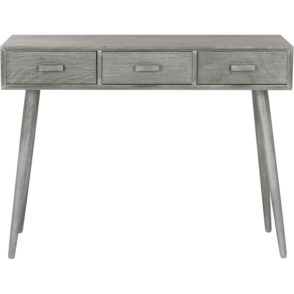 image:imageSafavieh Home Albus MidCentury Modern Antique White 3drawer Console TableSlate Grey