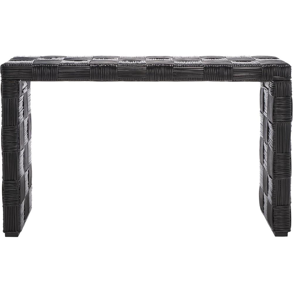 image:imageSafavieh Home Collection Adkin White Rattan Console TableBlack