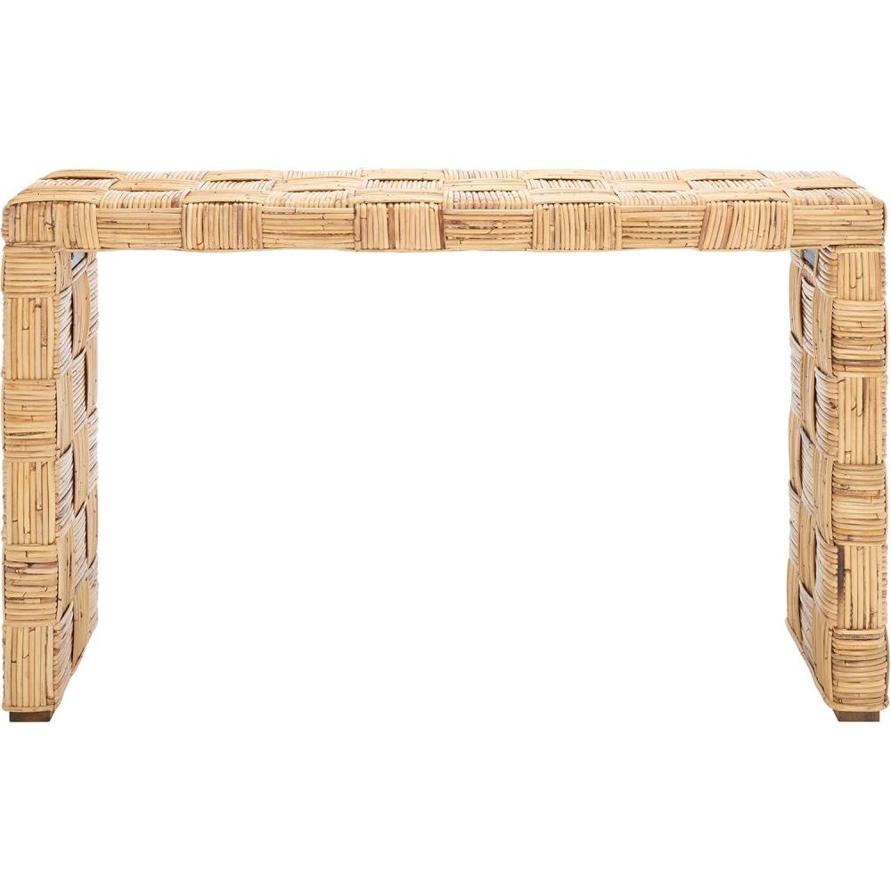 image:imageSafavieh Home Collection Adkin White Rattan Console TableHoney Natural