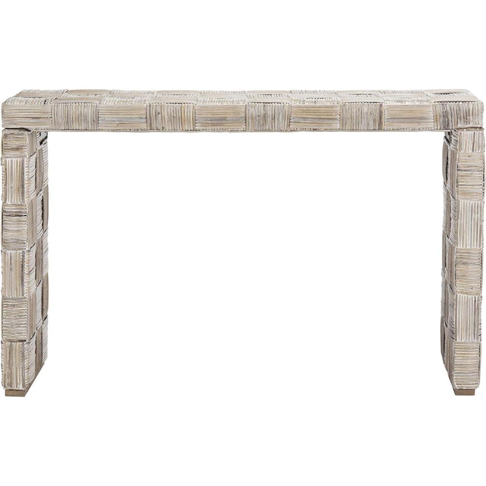 image:imageSafavieh Home Collection Adkin White Rattan Console TableWhite Washed