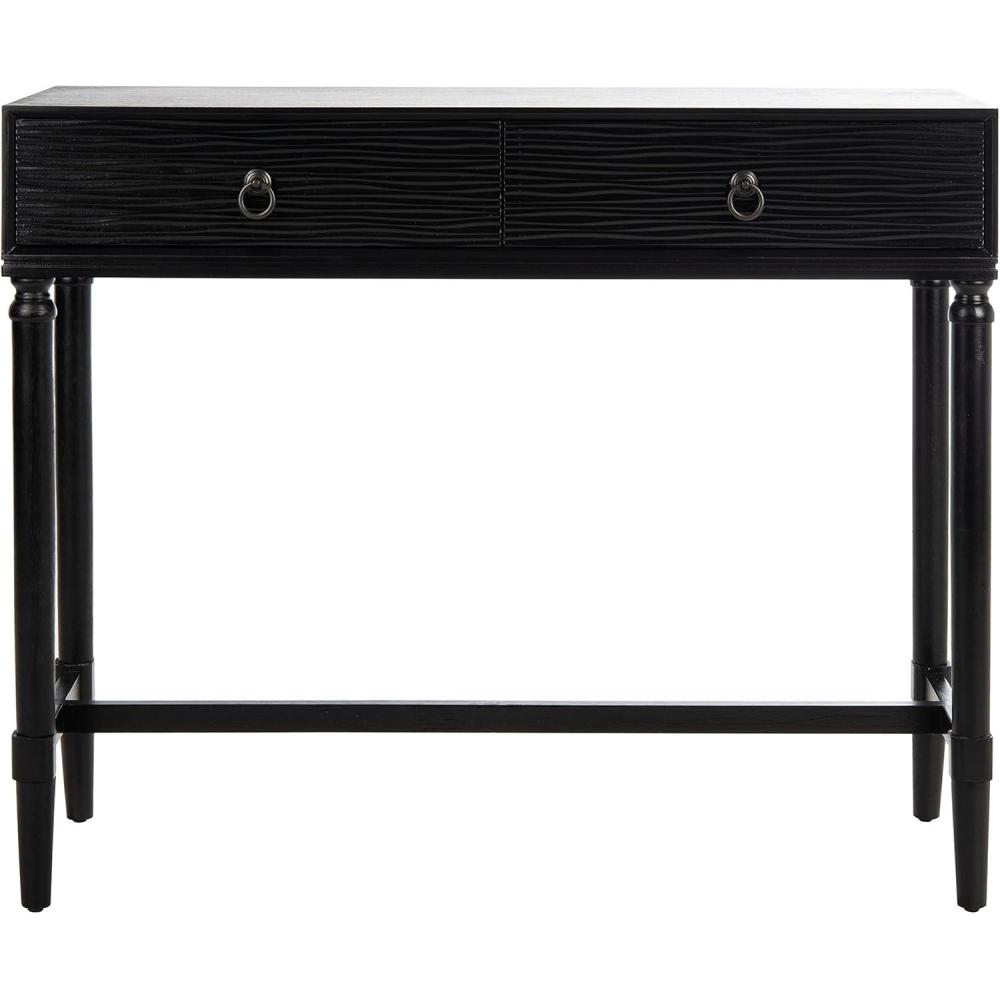 image:imageSafavieh Home Collection Aliyah Greige 2Drawer Console TableBlack
