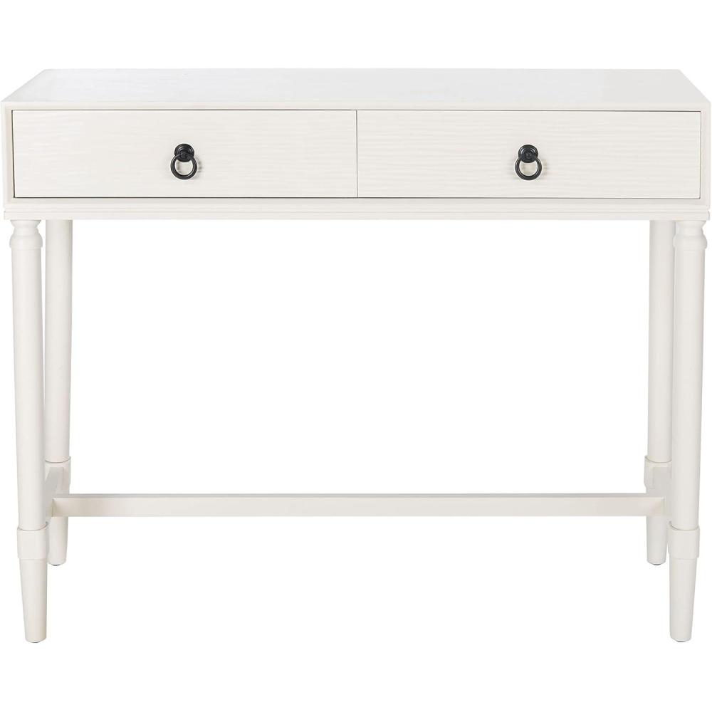 image:imageSafavieh Home Collection Aliyah Greige 2Drawer Console TableDistressed White