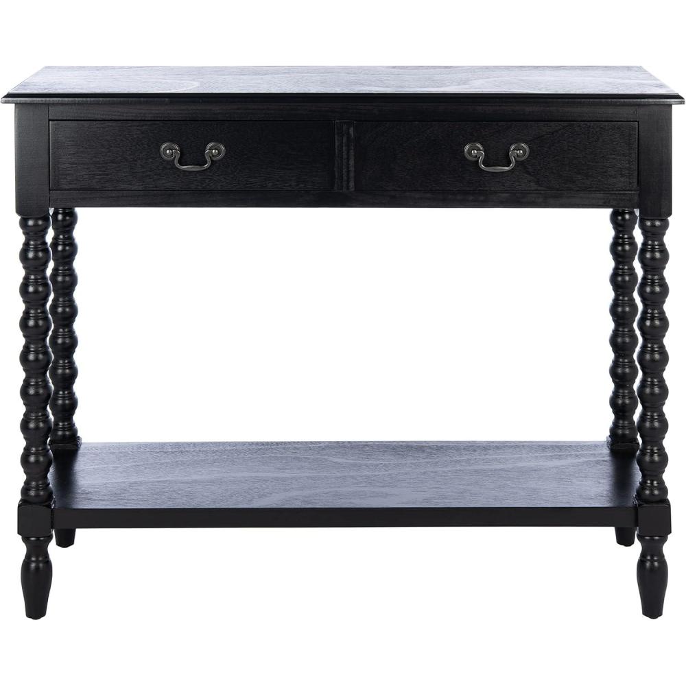 image:imageSafavieh Home Collection Athena Distressed White 2Drawer Console TableBlack
