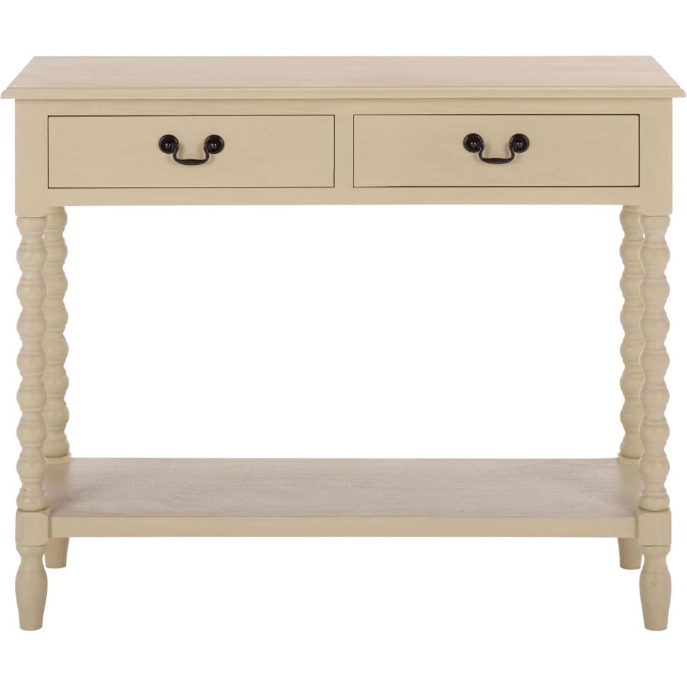 image:imageSafavieh Home Collection Athena Distressed White 2Drawer Console TableSand