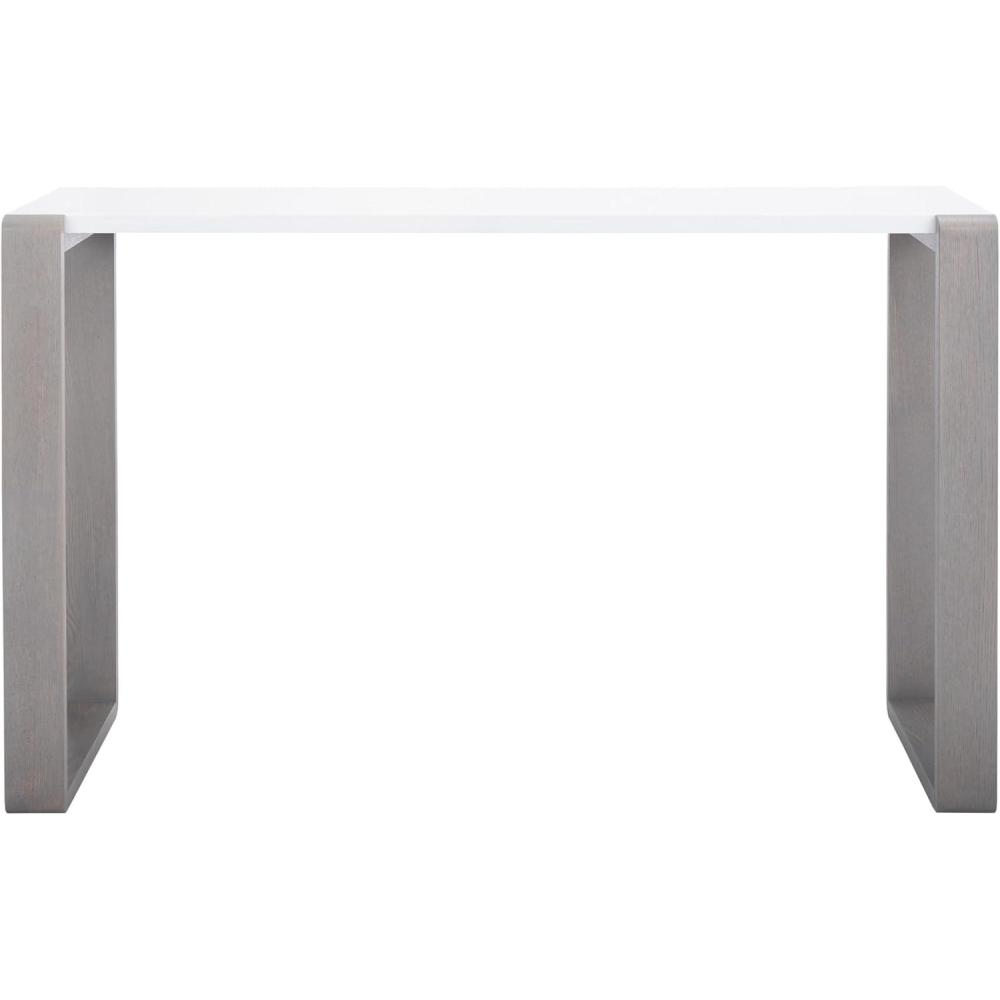 image:imageSafavieh Home Collection Bartholomew MidCentury Modern White and Dark Brown Console TableWhite  Grey