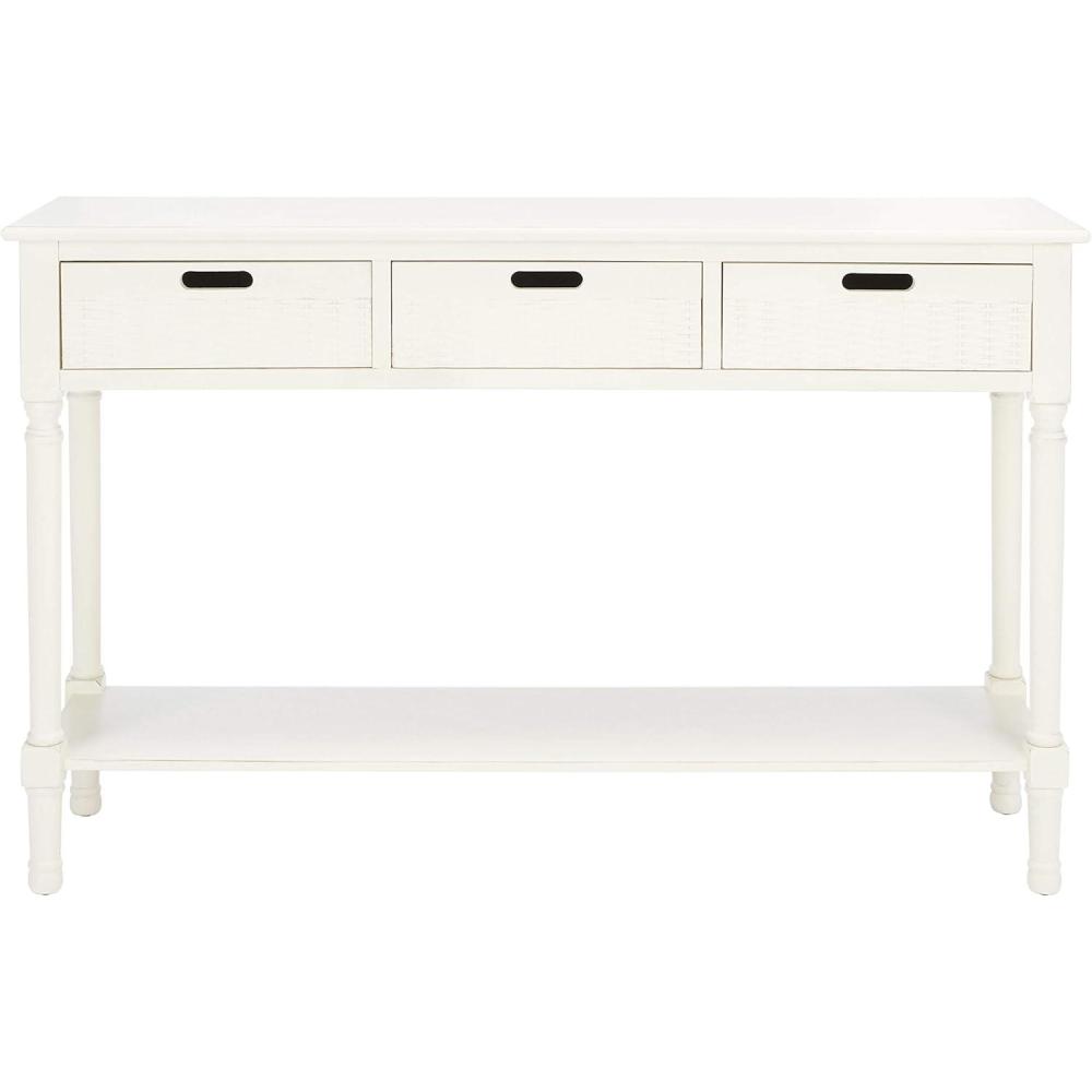 image:imageSafavieh Home Collection Landers Distressed 3Drawer Console Table CNS5711A Distrssed WhiteDistressed White