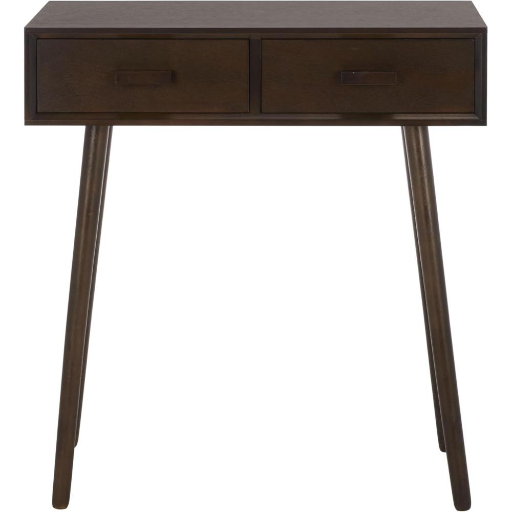 image:imageSafavieh Home Dean MidCentury Modern Slate Grey 2drawer ConsoleDark Chocolate