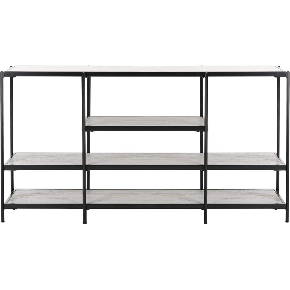 image:imageSafavieh Home Petra Beige and Matte Black 3tier Console Table