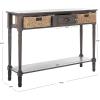 SAFAVIEH American Homes Collection Winifred Grey Wicker Console Table with Storage(Grey)