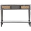 SAFAVIEH American Homes Collection Winifred Grey Wicker Console Table with Storage(Grey)